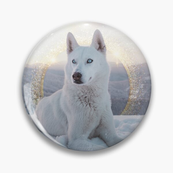 Artikelvorschau, SCHÖNER SCHNEEBEDECKTER WINTERWOLF MIT GOLD entworfen und verkauft von iridescentarts.