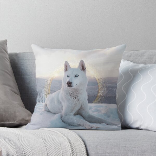 Item preview, BEAUTIFUL SNOWY WINTER WOLF WITH GOLD designed and sold by iridescentarts.
