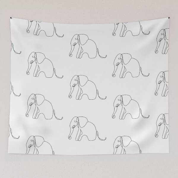 Item preview, One Line Elegant Elephant Drawing designed and sold by Lilieae.