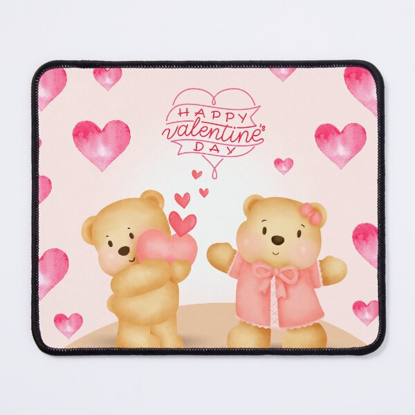 Item preview, Happy Valentine's Day Teddy Bears with Pink Hearts designed and sold by silviaol.