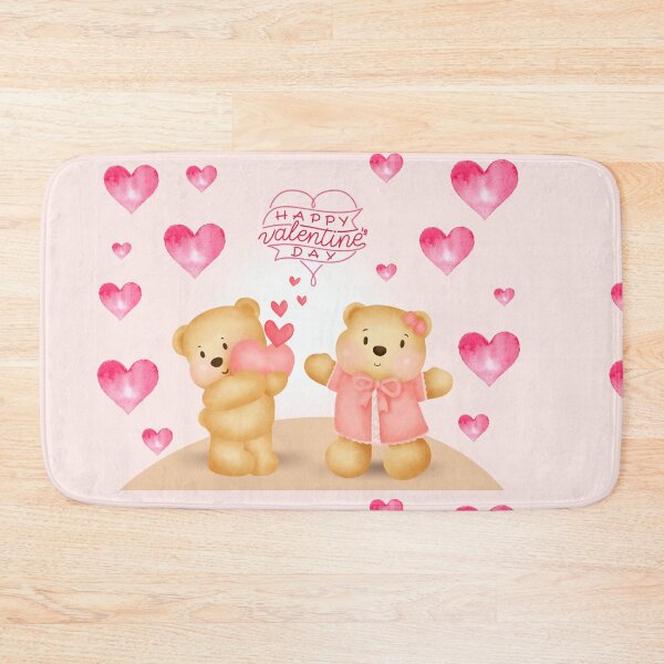 Item preview, Happy Valentine's Day Teddy Bears with Pink Hearts designed and sold by silviaol.