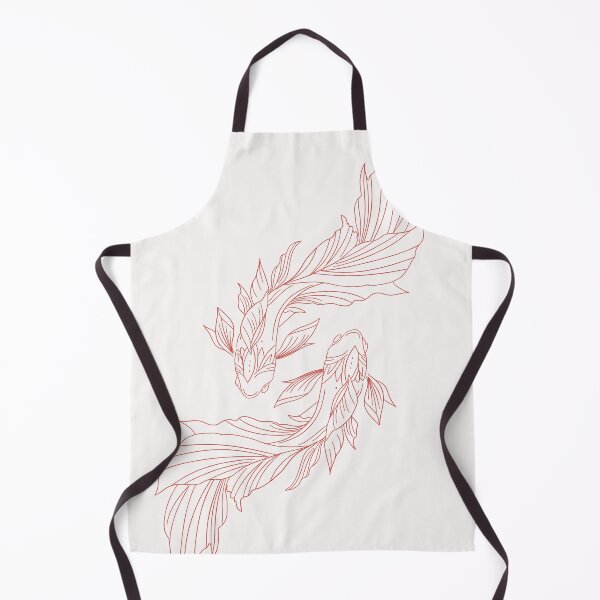 Item preview, red chinese fish outline designed and sold by moonna designs.
