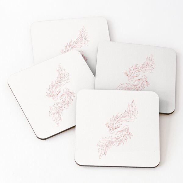 Item preview, red chinese fish outline designed and sold by moonna designs.