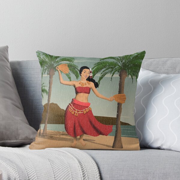 Aperçu de l'œuvre Fille hawaïenne vintage Hula Girl en détresse Cartes Postales créée et vendue par DriveIndustries.
