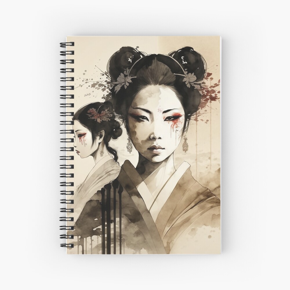 Lámina artística con la obra «Hermosa geisha japonesa - pintura sumie» de  MaitionDesigns | Redbubble