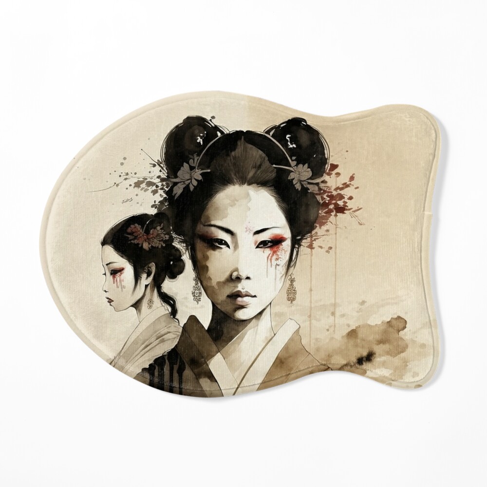 Cuaderno con la obra «Hermosa geisha japonesa - pintura sumie» de  MaitionDesigns | Redbubble