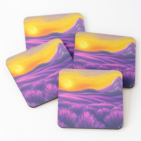 Item preview, Purple Lavender Sunset Glow Landscape Art, Lavender Art, Mountain Sunset ART designed and sold by viewgraphics.