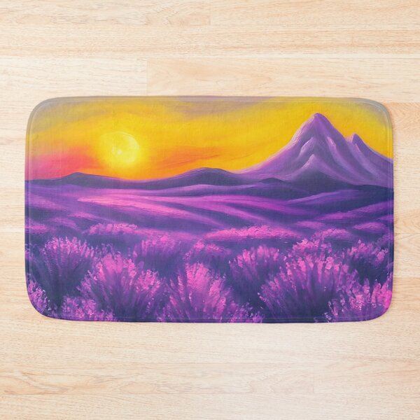 Item preview, Purple Lavender Sunset Glow Landscape Art, Lavender Art, Mountain Sunset ART designed and sold by viewgraphics.