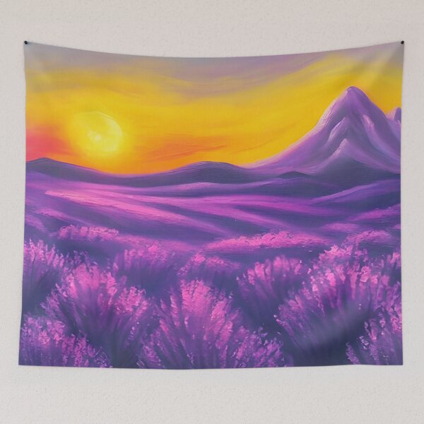 Item preview, Purple Lavender Sunset Glow Landscape Art, Lavender Art, Mountain Sunset ART designed and sold by viewgraphics.