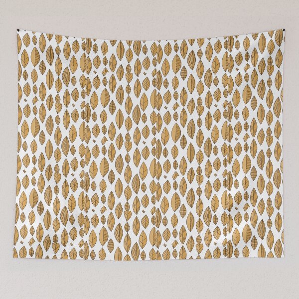 Item preview, hand drawn pattern with yellow leaves - leaves pattern  designed and sold by abudesigner.