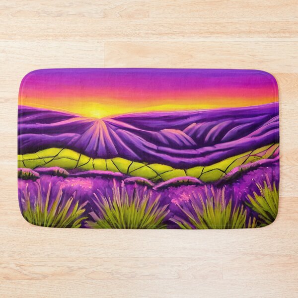 Item preview, Purple Lavender Sunset Glow Landscape Art, Lavender Art, Mountain Sunset ART designed and sold by viewgraphics.