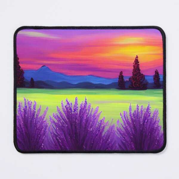 Item preview, Purple Lavender Sunset Glow Landscape Art, Lavender Art, Mountain Sunset ART designed and sold by viewgraphics.