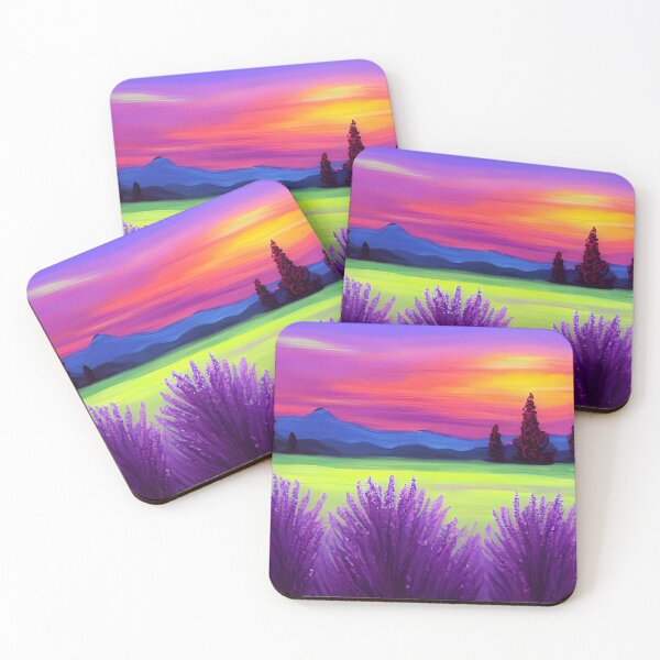 Item preview, Purple Lavender Sunset Glow Landscape Art, Lavender Art, Mountain Sunset ART designed and sold by viewgraphics.