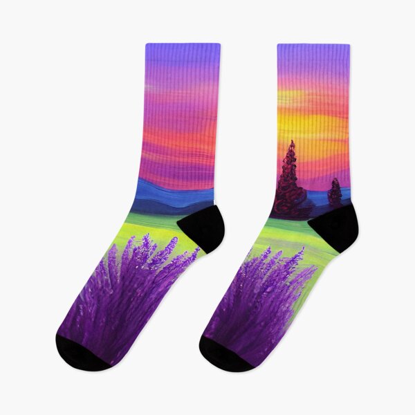 Item preview, Purple Lavender Sunset Glow Landscape Art, Lavender Art, Mountain Sunset ART designed and sold by viewgraphics.