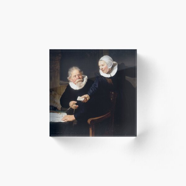 The Shipbuilder and his Wife by Rembrandt Acrylic Block