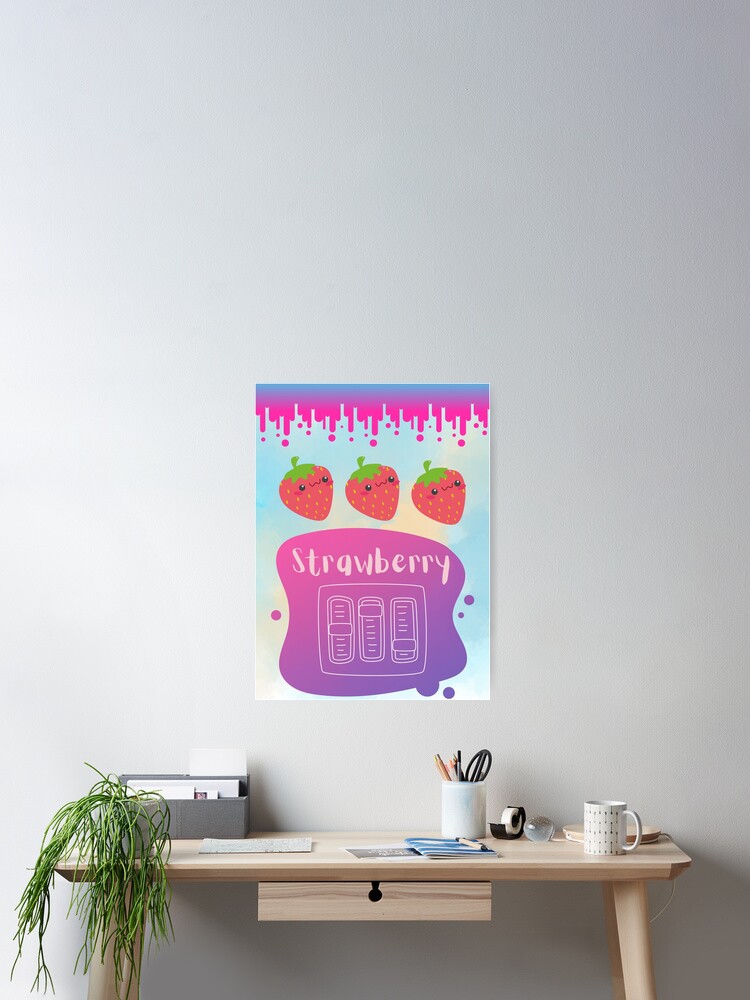 Thumbnail 2 of 3, Poster, Strawberry button designed and sold by Nairalee.