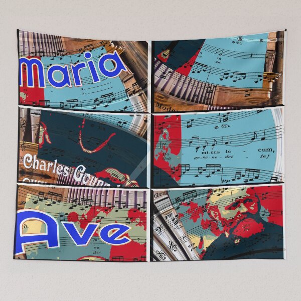 Item preview, ATTRACTIVE PORTRAIT OF CHARLES GOUNOD - MUSICIAN COMPOSER - ABSTRACT ORGAN ON MUSICAL SCORE - FAMOUS ARIA AVE MARIA - FUNNY MUSIC SCORE AVE MARIA PATCHWORK PATTERN - GREAT GIFT FOR ORGANIST designed and sold by Ralek.