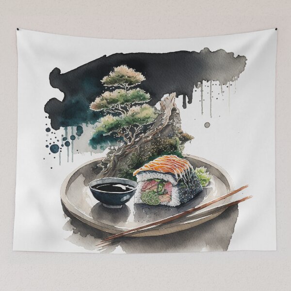 Artikelvorschau, Yummie Sushi - sumie painting entworfen und verkauft von MaitionDesigns.