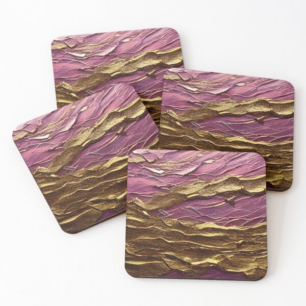Item preview, Original Gold Foil Art, Pink Wave Art, Fancy Art designed and sold by viewgraphics.