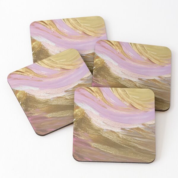 Item preview, Original Gold Foil Art, Pink Wave Art, Fancy Art designed and sold by viewgraphics.
