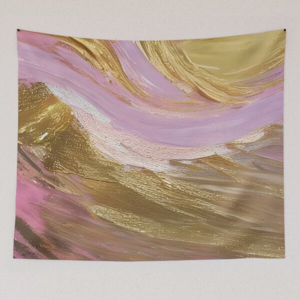 Item preview, Original Gold Foil Art, Pink Wave Art, Fancy Art designed and sold by viewgraphics.