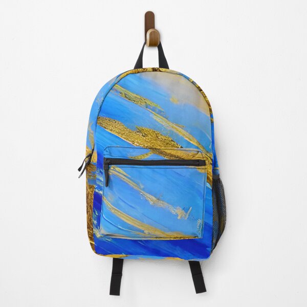Item preview, Hand-Painted Blue Sky Art ,Gold Foil Art, Blue Ocean Art, Abstract Art designed and sold by viewgraphics.