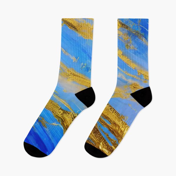 Item preview, Hand-Painted Blue Sky Art ,Gold Foil Art, Blue Ocean Art, Abstract Art  designed and sold by viewgraphics.