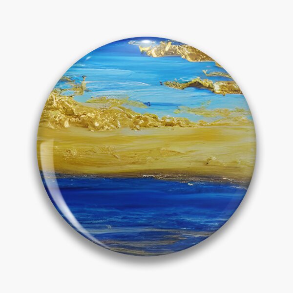 Item preview, Hand-Painted Blue Sky Art, Gold Foil Art, Blue Ocean Art, Abstract Art  designed and sold by viewgraphics.