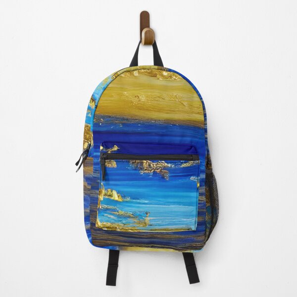Item preview, Hand-Painted Blue Sky Art, Gold Foil Art, Blue Ocean Art, Abstract Art designed and sold by viewgraphics.