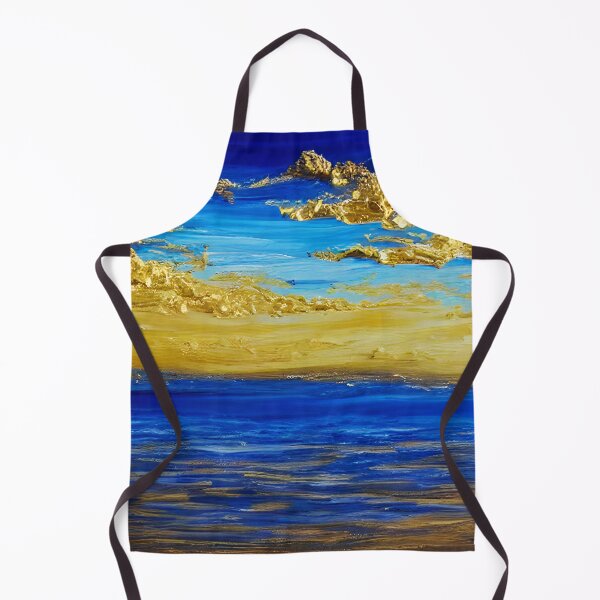 Item preview, Hand-Painted Blue Sky Art, Gold Foil Art, Blue Ocean Art, Abstract Art designed and sold by viewgraphics.
