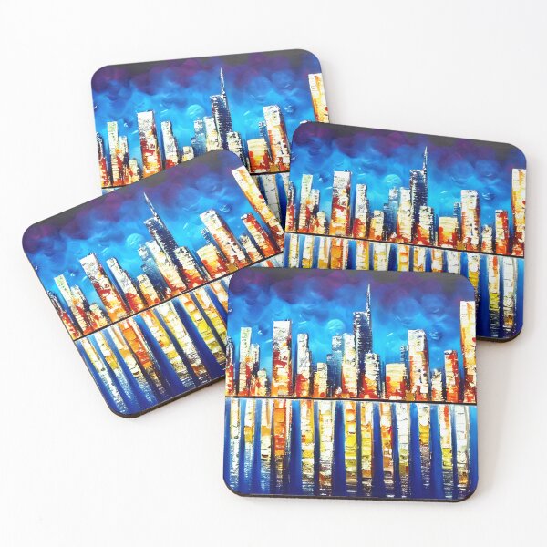 Item preview, Large City Skyline Landscape art, Large urban art, Urban Art, Original City Art Hand-painted Art  designed and sold by viewgraphics.
