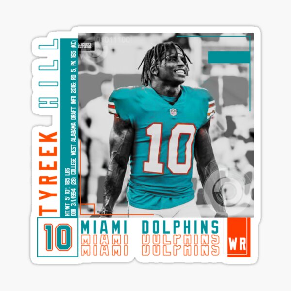 Tyreek Hill Miami Dolphins Football Glossy Sticker Vinyl -   Norway