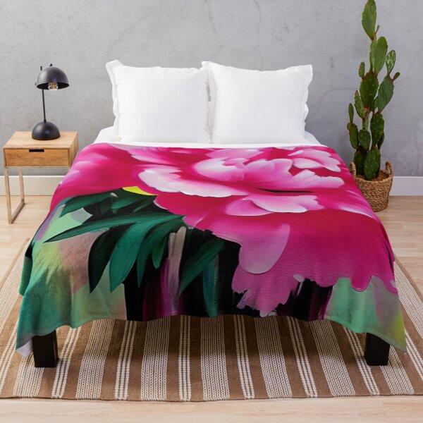 Artikelvorschau, Blumenmalerei, rosa Pfingstrosenkunst, moderne Kunst, Blumenkunst entworfen und verkauft von viewgraphics.