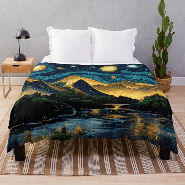 Item preview, Blue and Gold Mountains And Rivers Under a Starry Night Sky 2 designed and sold by Styxiann.