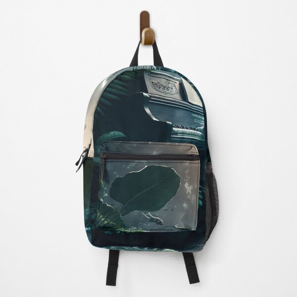 Item preview, Astronauta tocando el piano en el bosque tropical - Midjourney designed and sold by ArtificioAI.