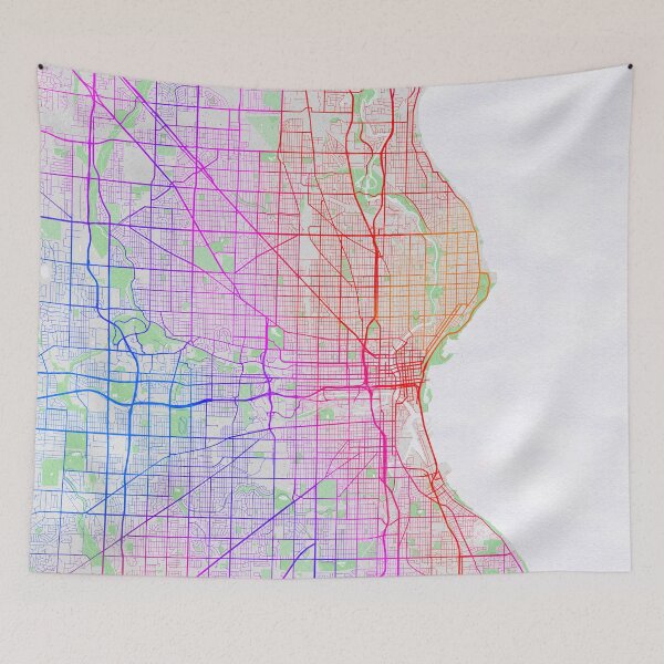 Item preview, Milwaukee City Map of Wisconsin, USA - Colorful designed and sold by deMAP.