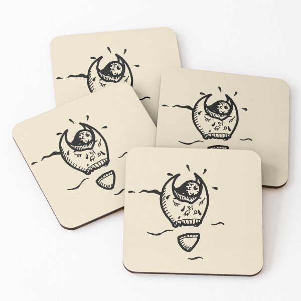 Item preview, Flying head with an eyeball trail - black line art - tattoo style designed and sold by Dopamine Dumpster.