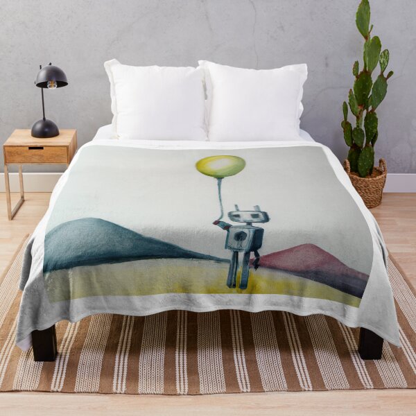 Item preview, Lonely Robot Holding A Balloon - Robot Looking For Love - Valentine's Day Gift designed and sold by AlanPhotoArt.