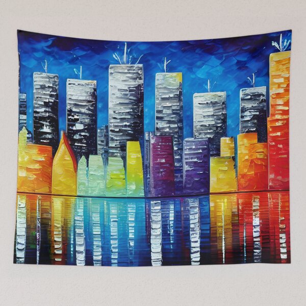 Item preview, Large City Skyline Landscape art, Large urban art, Urban Art, Original City Art  designed and sold by viewgraphics.