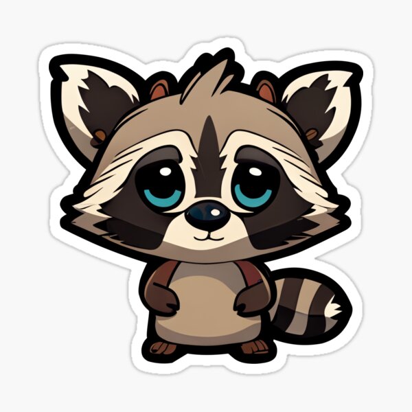 Cute raccoon kawaii cartoon vector characters set. Adorable and funny  smiling animal isolated stickers, patches, kids book illustrations pack.  Anime baby little raccoon emojis on pink background, Stock vector