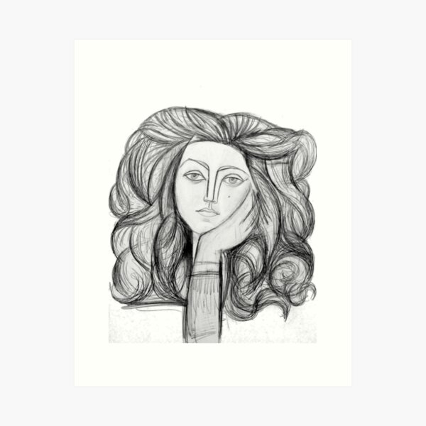 FRANCOISE 1946 : Vintage Abstract Charcoal Print Art Print