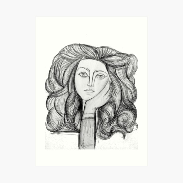 FRANCOISE 1946 : Vintage Abstract Charcoal Print Art Print