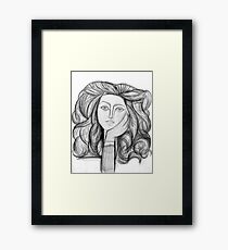 FRANCOISE 1946 : Vintage Abstract Charcoal Print Framed Print
