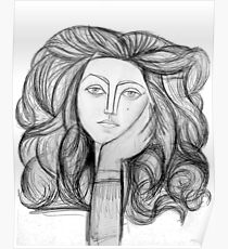 FRANCOISE 1946 : Vintage Abstract Charcoal Print Poster