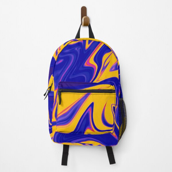 Item preview, Abstract Liquid metallic Marble Art Paint- Blue and Yellow Retro Abstract Marble Art designed and sold by MAEffects.