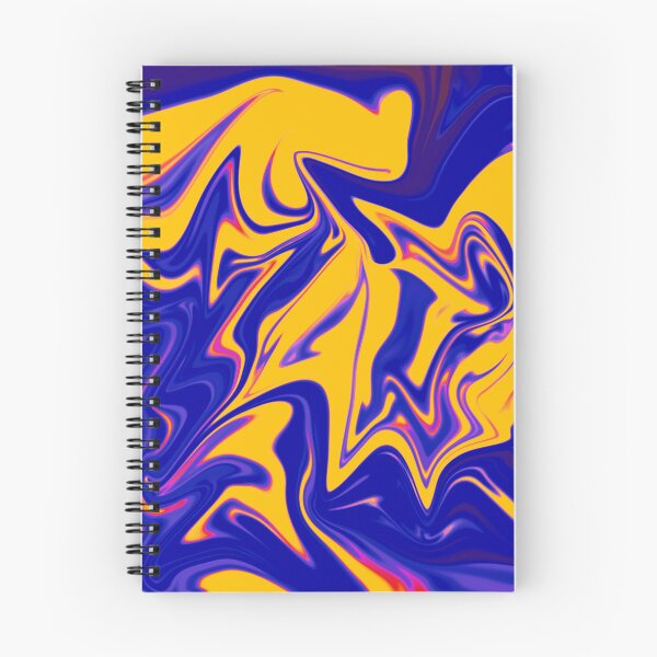 Item preview, Abstract Liquid metallic Marble Art Paint- Blue and Yellow Retro Abstract Marble Art designed and sold by MAEffects.