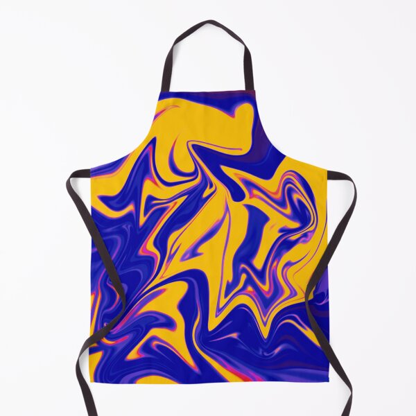 Item preview, Abstract Liquid metallic Marble Art Paint- Blue and Yellow Retro Abstract Marble Art designed and sold by MAEffects.