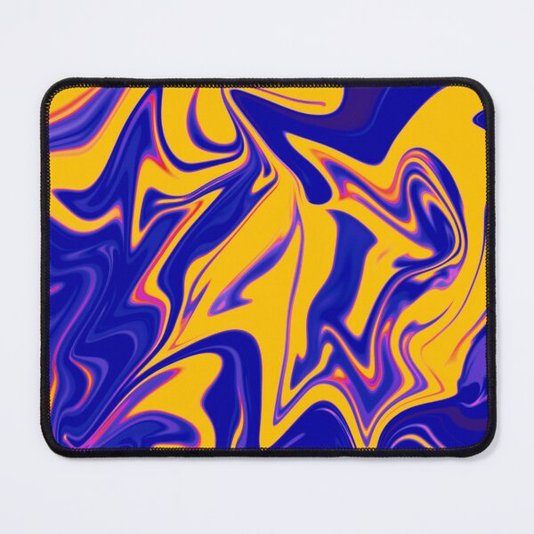 Item preview, Abstract Liquid metallic Marble Art Paint- Blue and Yellow Retro Abstract Marble Art designed and sold by MAEffects.