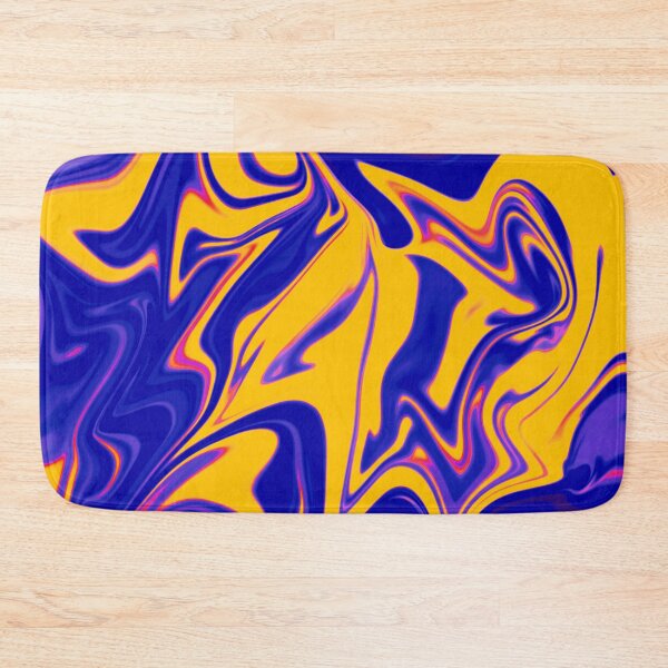 Item preview, Abstract Liquid metallic Marble Art Paint- Blue and Yellow Retro Abstract Marble Art designed and sold by MAEffects.