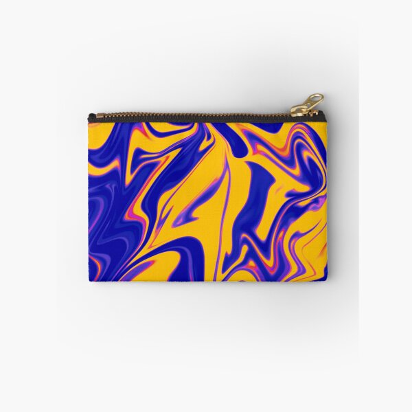 Item preview, Abstract Liquid metallic Marble Art Paint- Blue and Yellow Retro Abstract Marble Art designed and sold by MAEffects.